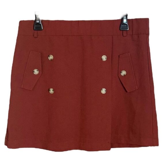 Joe B. by Joe Benbasset Double-Breasted Mini Skirt. Rust Color. Size X-Large. - Picture 2 of 6